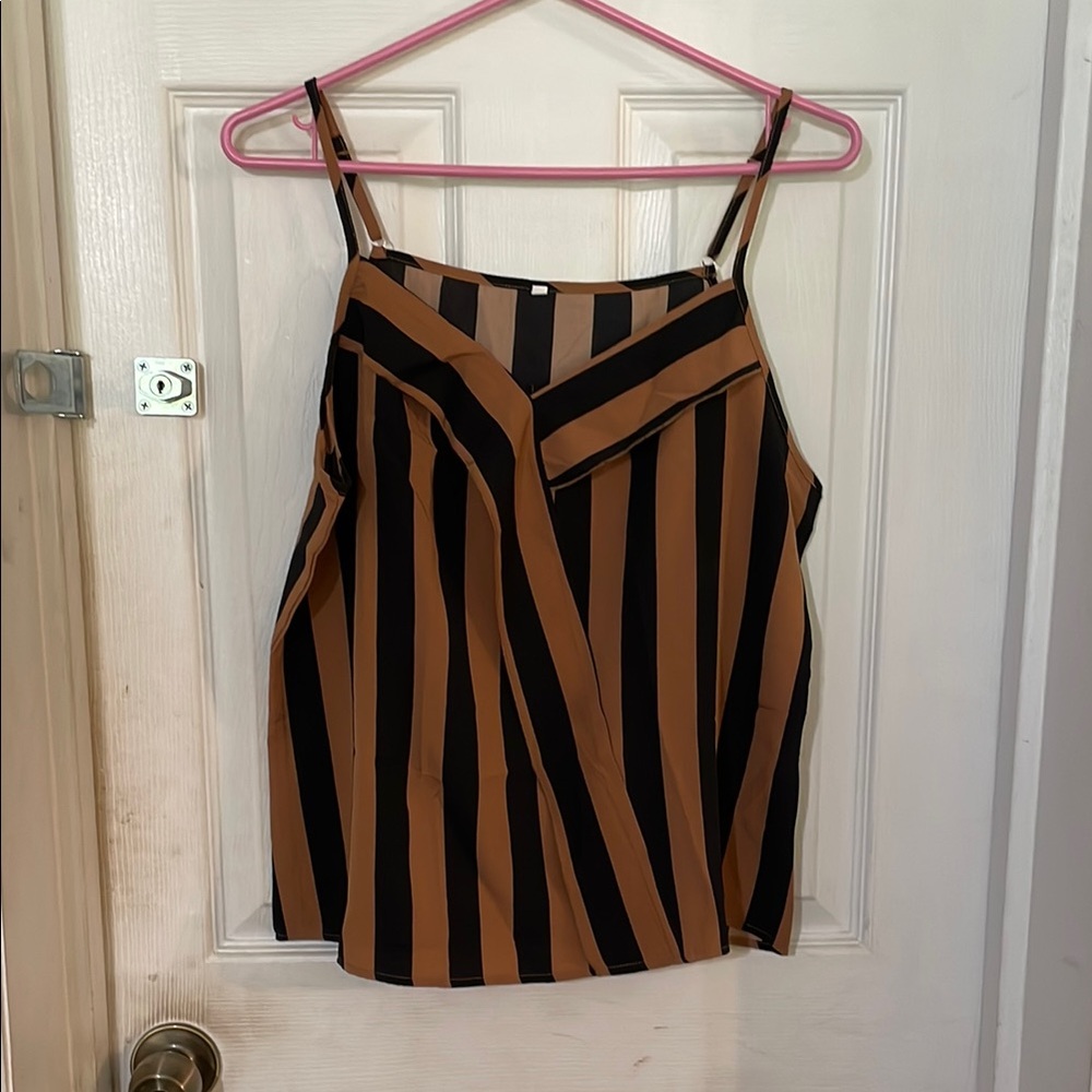 Striped Black and Brown Camisole Top